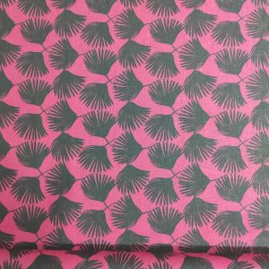 Tela algodón hojas negras