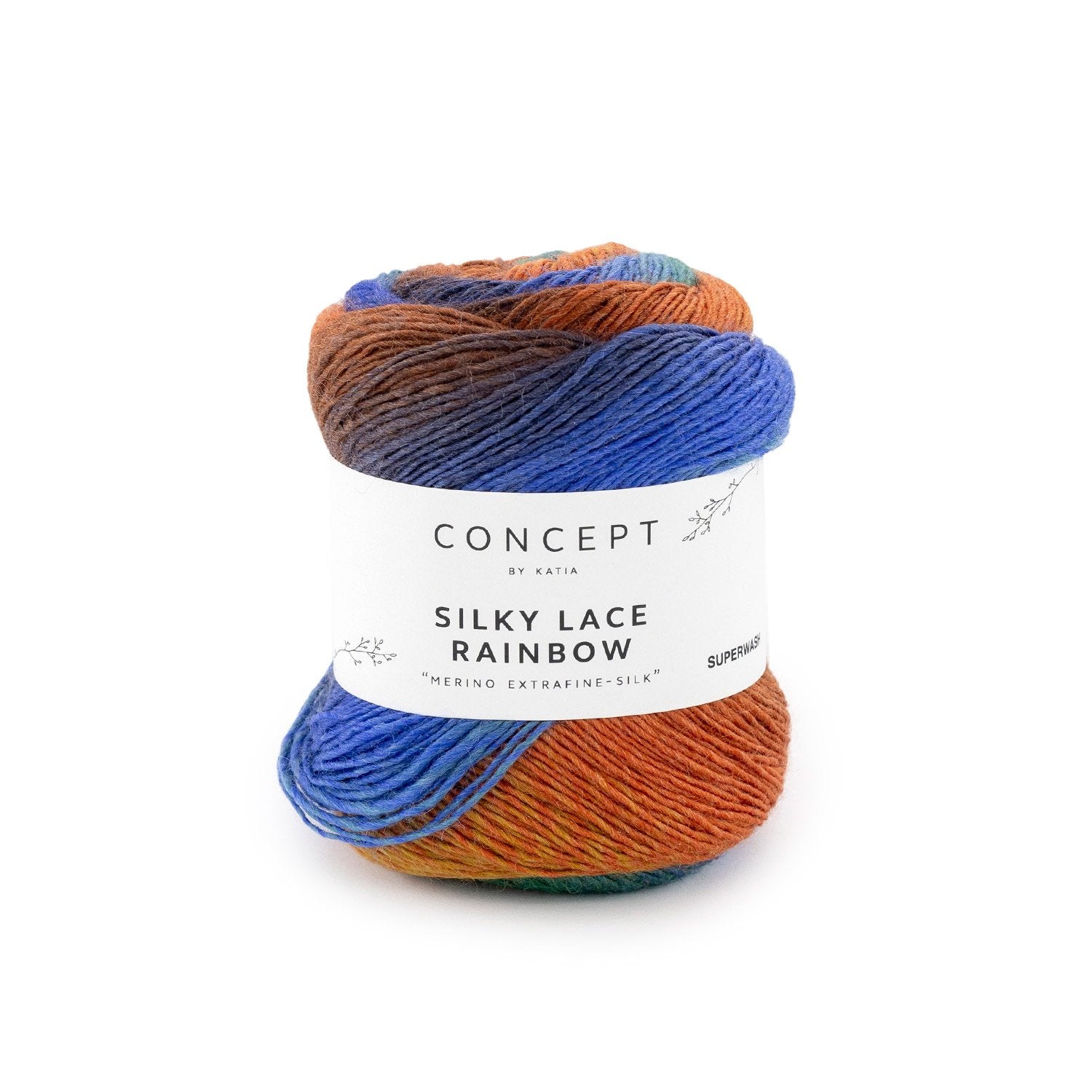 Silky Lace Rainbow de Katia 300 - Azul-Teja-Ocre