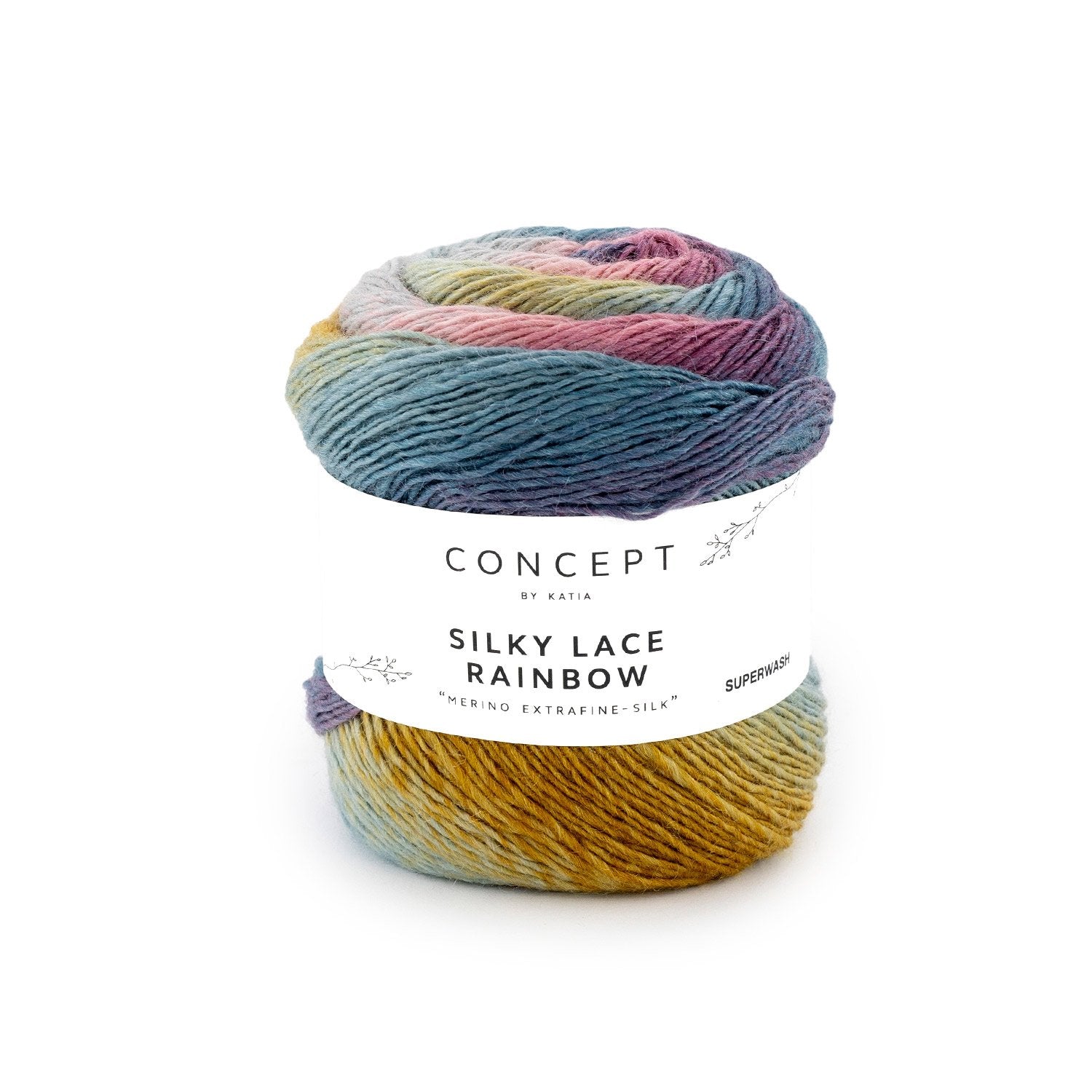 Silky Lace Rainbow de Katia 303 - Rosa-Azul agua-Ocre
